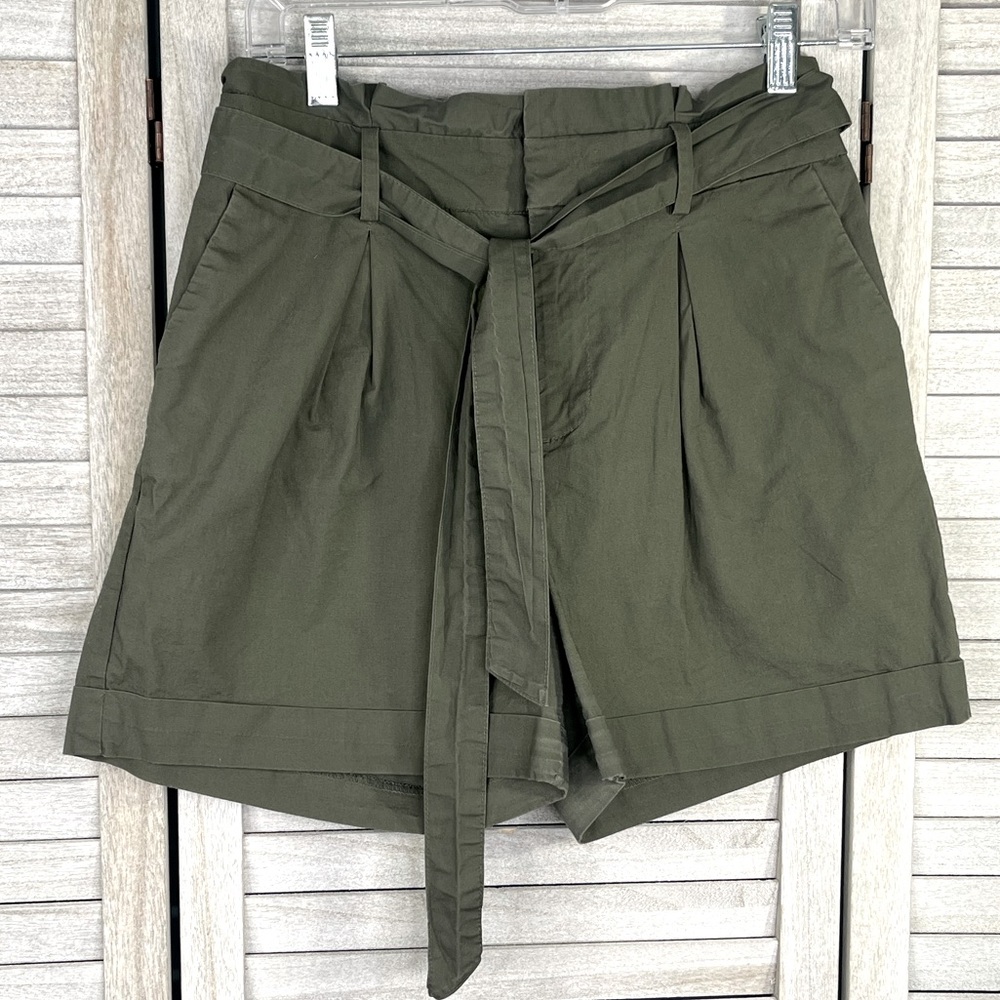 A NEW DAY Paperbag Waist Casual Shorts Olive Green-Small